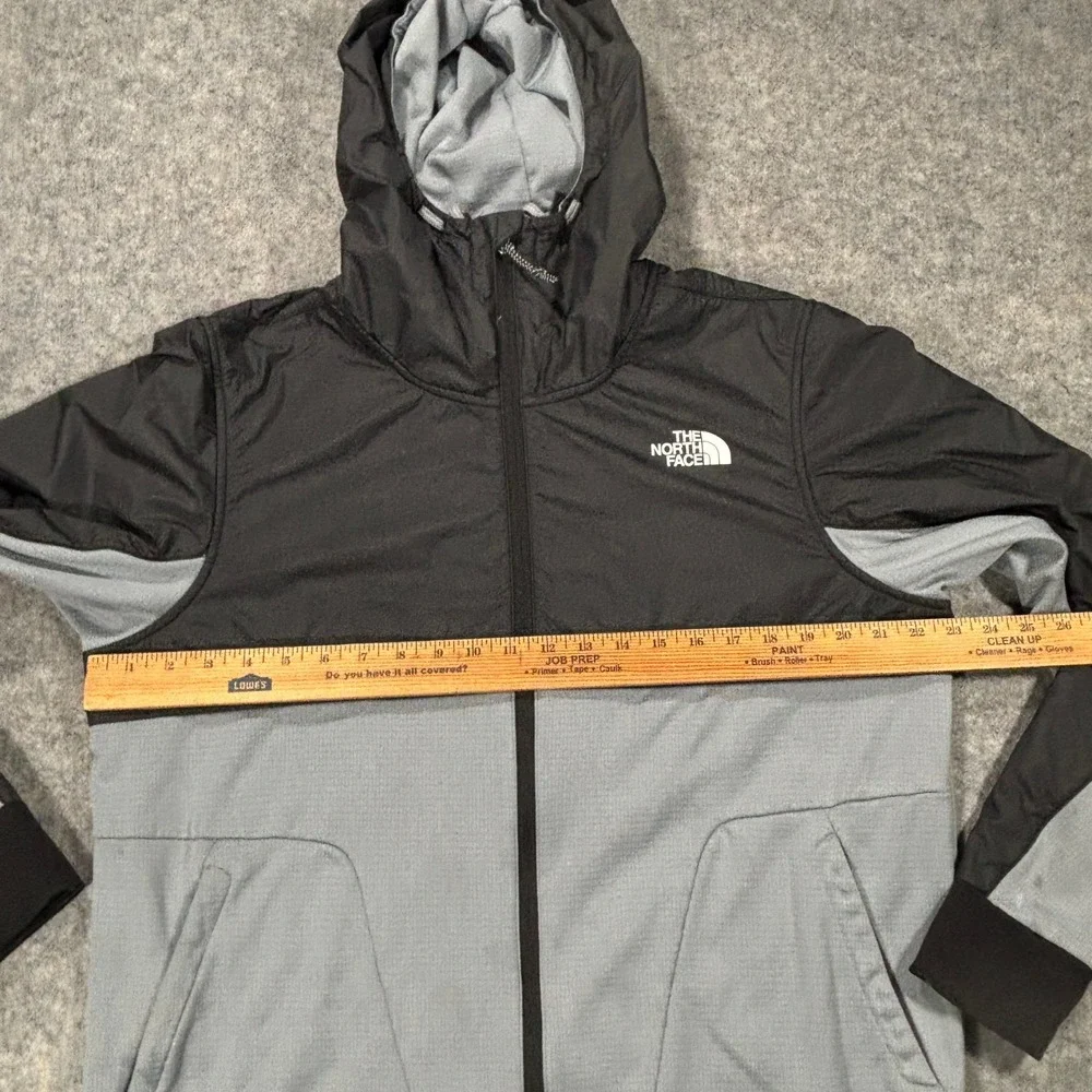 North Face Jacket Mens L Gray Black Full Zip Hoodie Hiking Gorpcore Outdoor